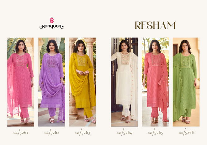 Resham By Rangoon Georgette Kurti Bottom With Dupatta Wholesale Shop In Surat
